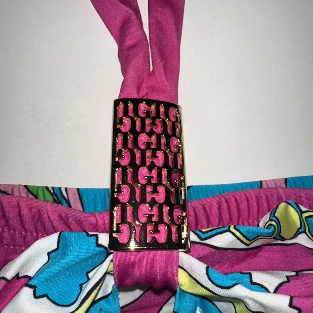 Tara Grinna women's retro multicolor swimsuit 2pc Set Size36/8 Made In The USA